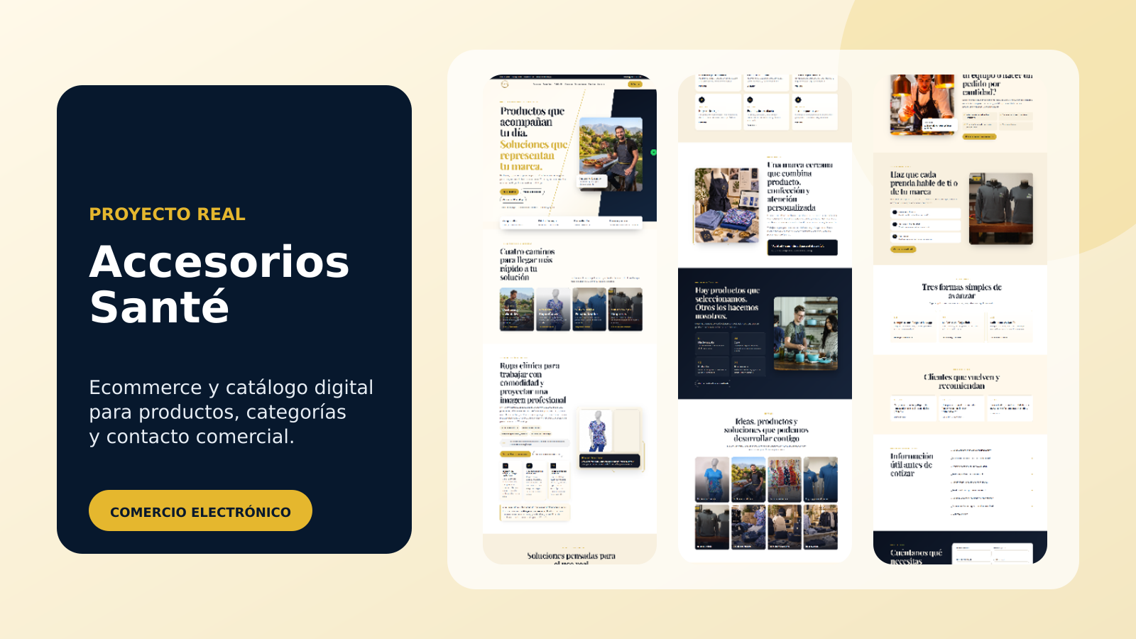 Presentación del sitio web de Accesorios Santé
